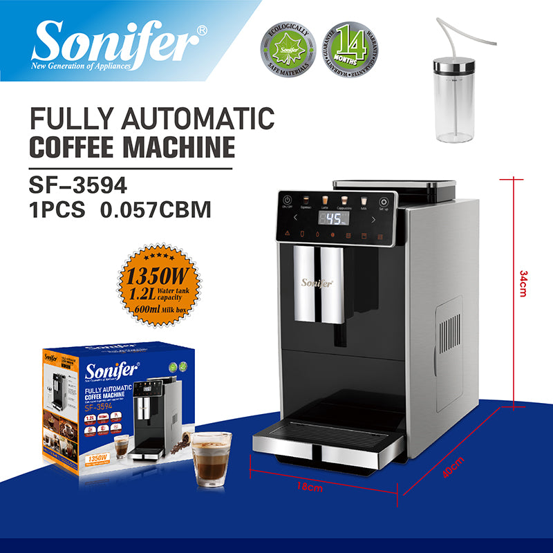 Fully Automatic Sonifer SF-3594 Model Espresso Coffee Maker smart Cappuccino Latte coffee maker