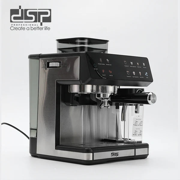 ماكينة إسبريسو أوتوماتيك 3×1 بطاحونة مدمجة – 20 بار – 1350 وات – DSP KA3146
