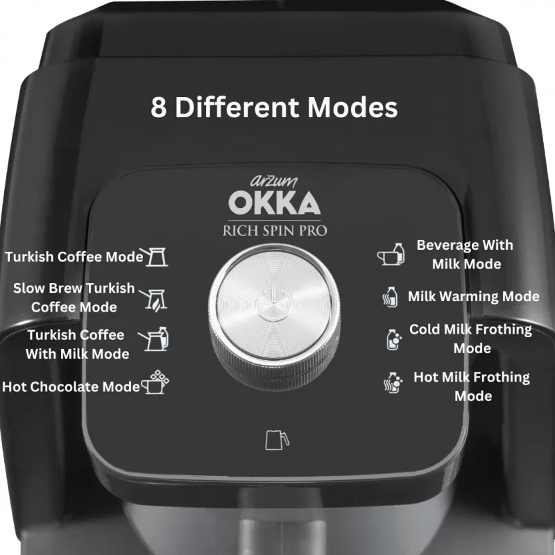 Arzum OKKA Rich Pro Turkish Coffee Maker 700 Watt Silver Black - OK0026-K