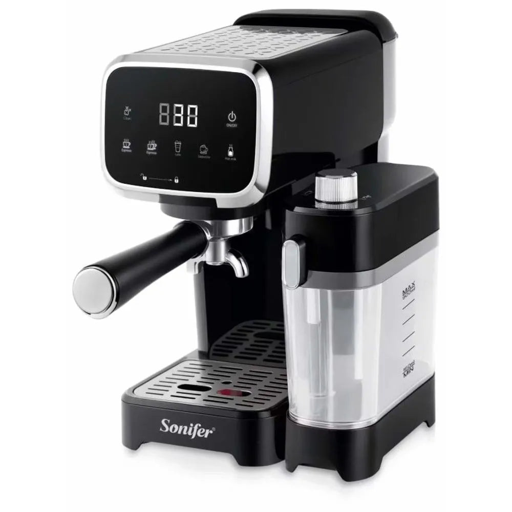 Sonifer Digital Espresso Coffee Machine, 1350 Watt, Black - SF-3599